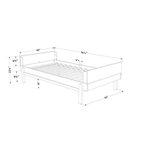 Bebble Twin Complete Bed Natural and Grey by South Shore Furniture