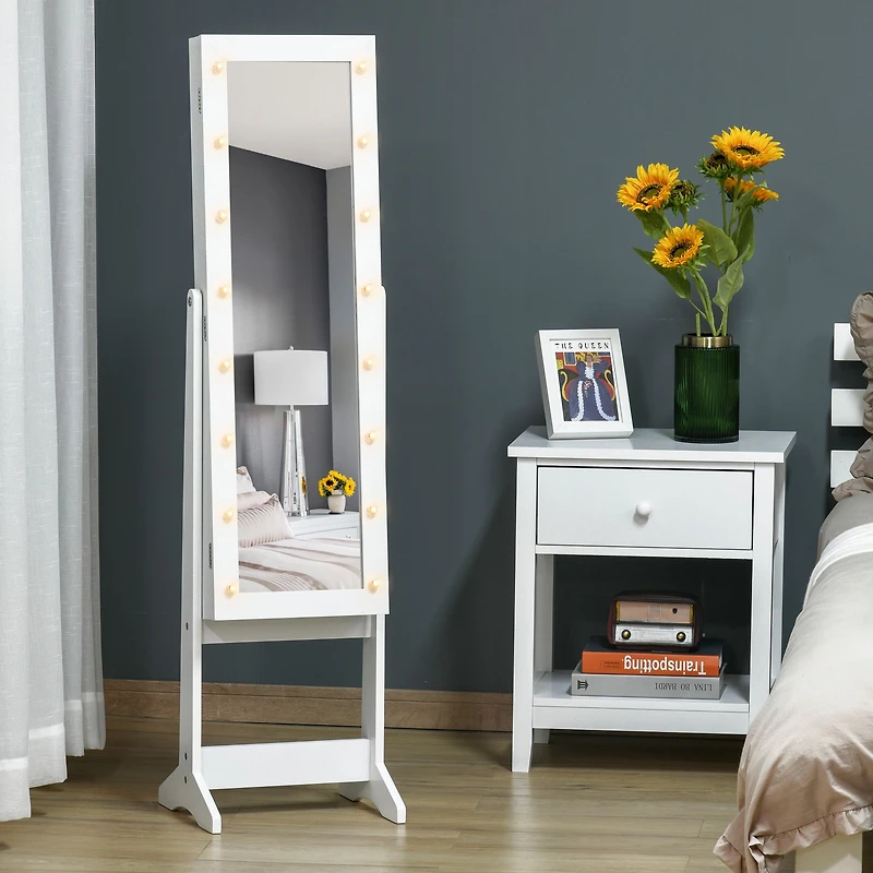 Armoire à bijoux avec miroir et éclairage LED