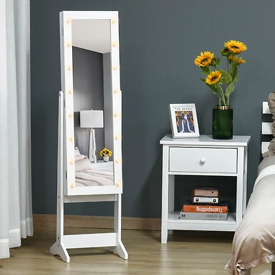 Armoire à bijoux avec miroir et éclairage LED