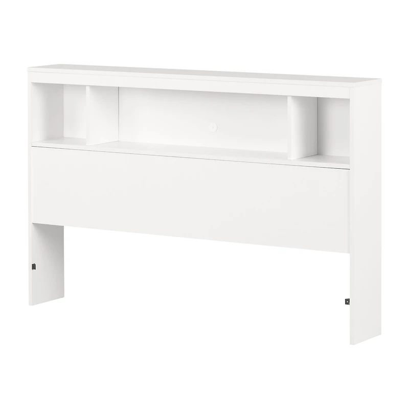 Spark Bookcase Headboard with Storage - White