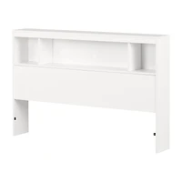 Spark Bookcase Headboard with Storage - White