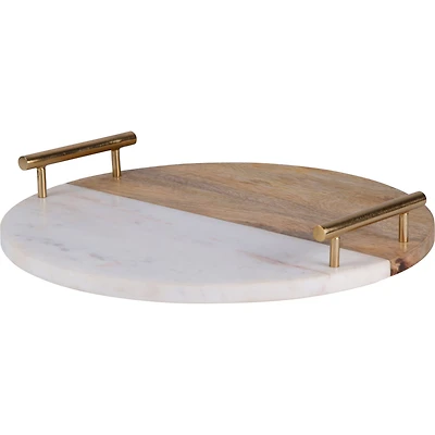 Plateau Dinova en bois de manguier blanc