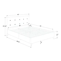 Dylane Twin Upholstered Platform Bed and Headboard by South Shore Furniture - Soft Grey