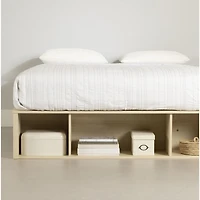Avilla Storage Platform Bed With Wicker Baskets - Beige