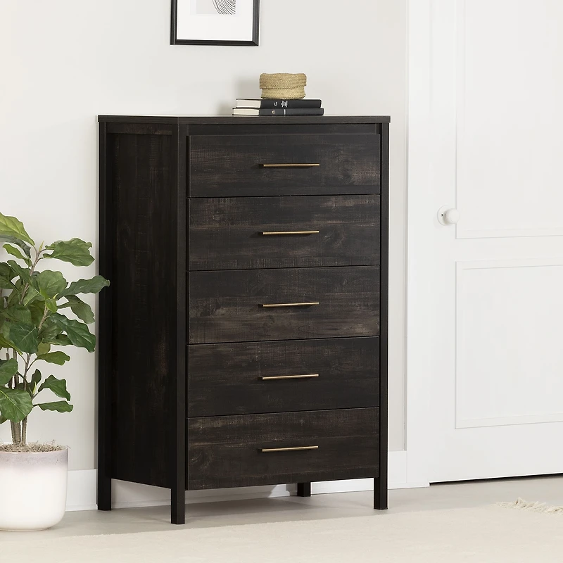 Gravity 5-Drawer Chest - Black