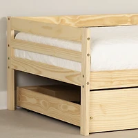 Lit banquette simple Sweedi en bois massif avec tiroirs de rangement