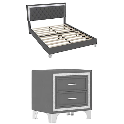 3-Piece Bedroom Set with LED Bed and Nightstands - Queen