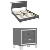 3-Piece Bedroom Set with LED Bed and Nightstands - Queen