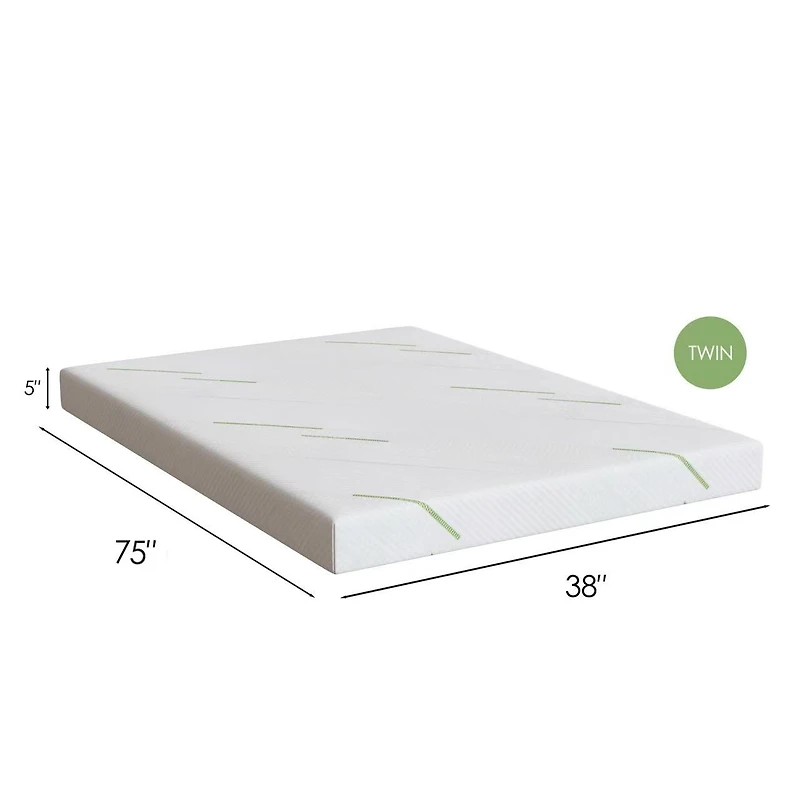 Gel Memory Foam Sofa Mattress, 5" - Twin