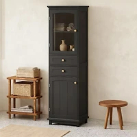 Armoire de rangement haute avec portes en verre – 63 po