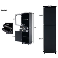 Armoire de rangement haute avec portes en verre – 63 po