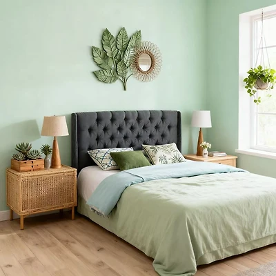 Tête de lit capitonnée à oreilles rembourrée – très grand