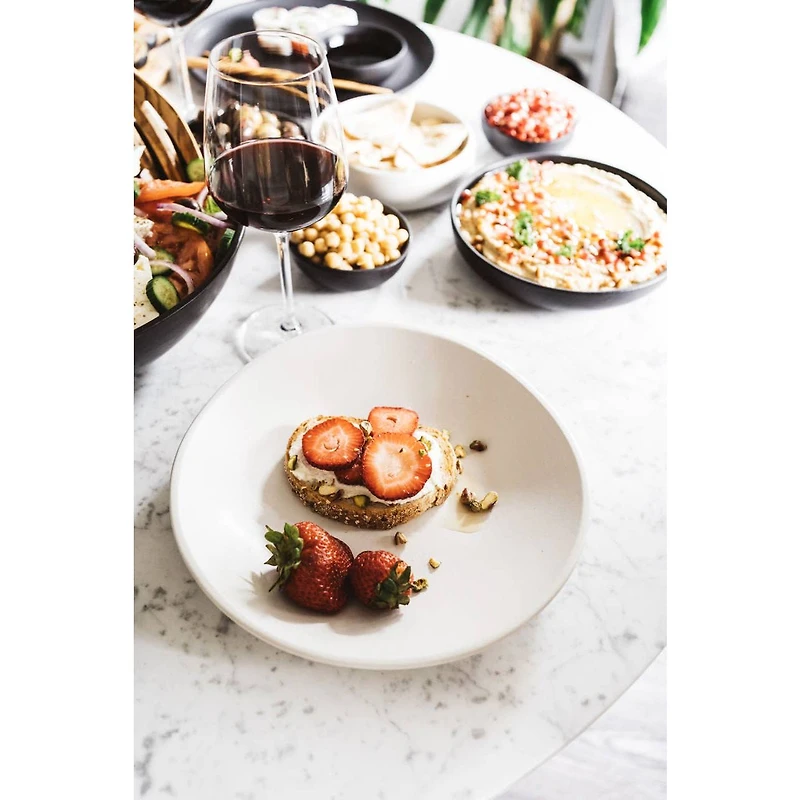 Ensemble de 4 assiettes plates Dadasi - Blanc mat