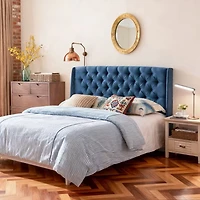 Tête de lit capitonnée à oreilles rembourrée – très grand