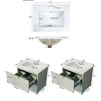 Wall-Mounted Bathroom Vanity with Double Sinks - 48"