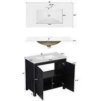 Espresso Bathroom Vanity with Ceramic Sink - 36"