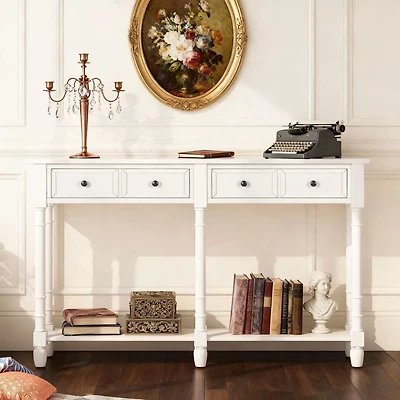 Console Table with Two Storage Drawers