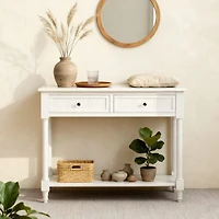 Table console Daisy série bleu marine avec 2 tiroirs