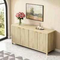 Buffet 4 portes rainuré 55 po style ferme couleur naturelle