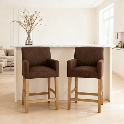 Ensemble de 2 tabourets comptoir 26 po gris charbon