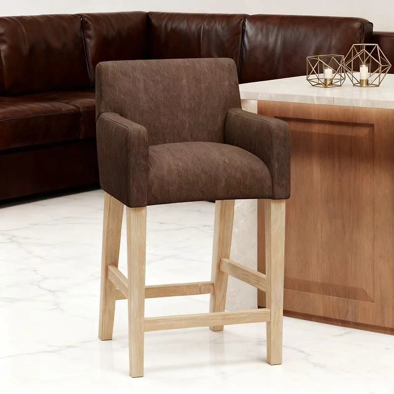 Tabouret de comptoir 26 po rembourré gris charbon