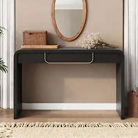 Console noire en bois avec rangement pour entrée