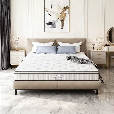 Hybrid Memory Foam Pocket Spring Mattress, 10" - White