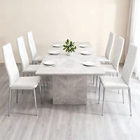 Ensemble de 6 Chaises Modernes, Cuir Ignifuge, Cadre Métallique – Noir