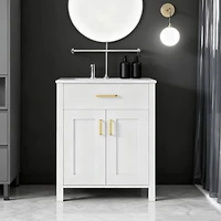 White Bathroom Vanity Combo with Ceramic Sink - 24"