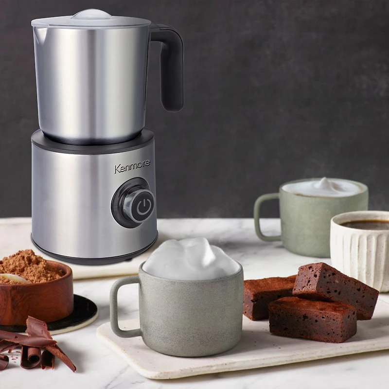 Kenmore Automatic Milk Frother & Steamer 4-in-1 Hot & Cold Foam Maker