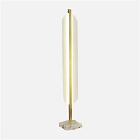 Angelica Lampe de table LED - Laiton satiné, Blanc