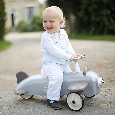 Toy Ride-On Speedster Plane - Silver