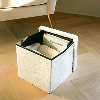 Pouf de rangement 3 en 1 - Blanc