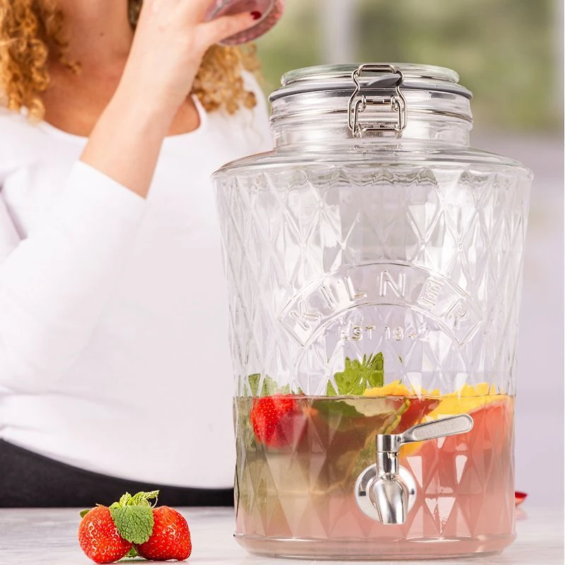 Kilner Distributeur de boisson avec diamant en relief 
