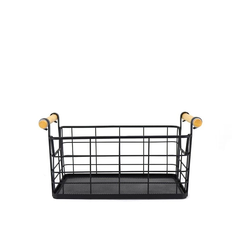 Black Metal Organizer Basket by Natural Living