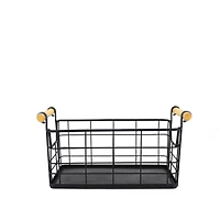 Black Metal Organizer Basket by Natural Living
