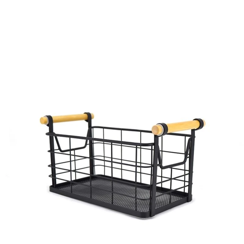 Black Metal Organizer Basket by Natural Living