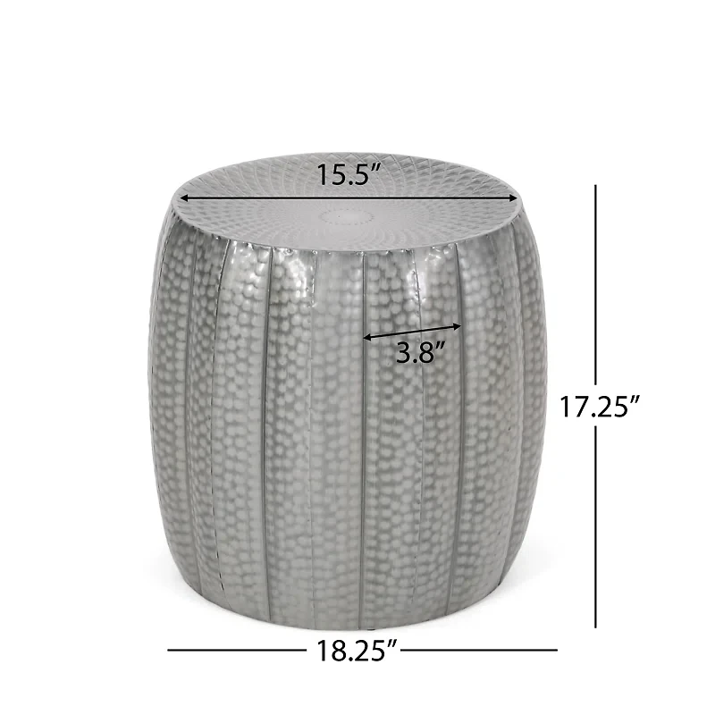 Metal drum end table