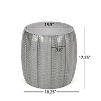 Metal drum end table