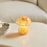Portable Chubby Open Top Glass Mushroom Lamp - Pink