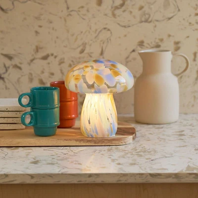 Portable Tall Open Top Glass Mushroom Lamp