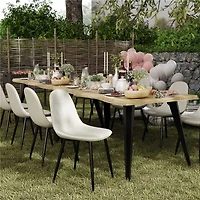 Ensemble de salle à manger 5 pièces avec table en bois manufacturé et chaises beiges