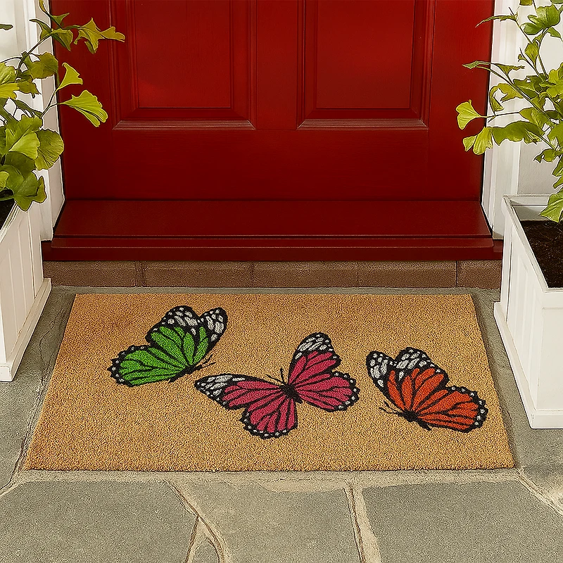 Paillasson en fibre de coco - Papillons