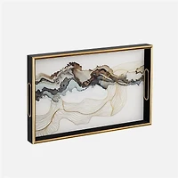 Savoy Gold Trim Rectangular Tray - Small  