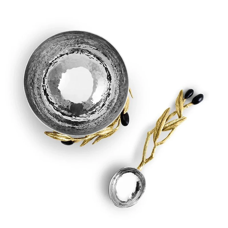 Michael Aram Olive Branch Nut Dish with Spoon