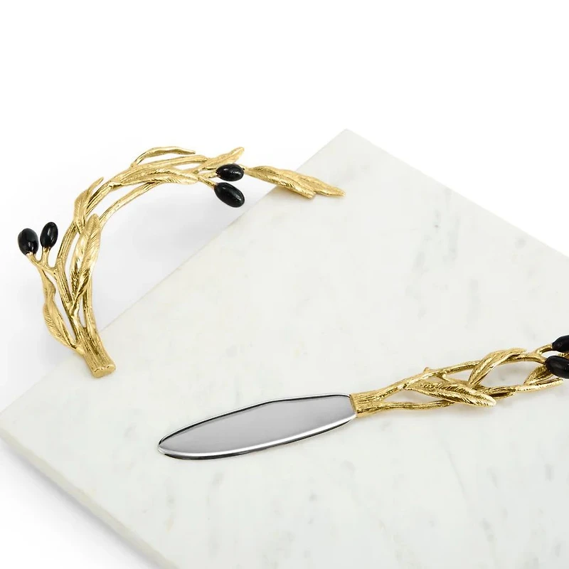 Michael Aram Olive Branch Cheeseboard with Knife