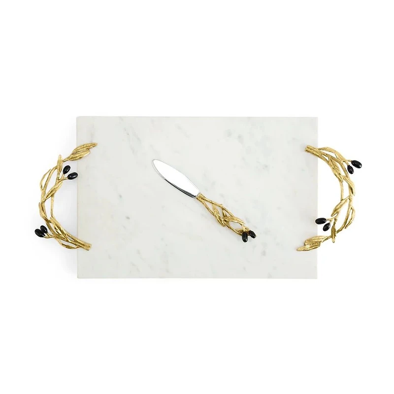 Plat à fromage avec couteau « Olive Branch » par Michael Aram