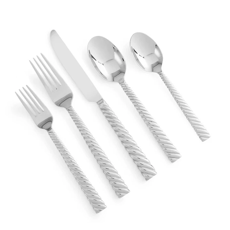 Ensemble 5 pièces couverts Michael Aram « Twist » - argent