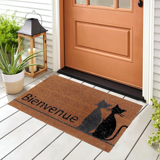 ""chat bienvenue"" doormat - 18""x30""