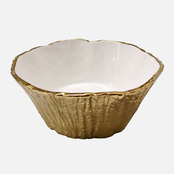 Gold tree bark bowl - 10.5""